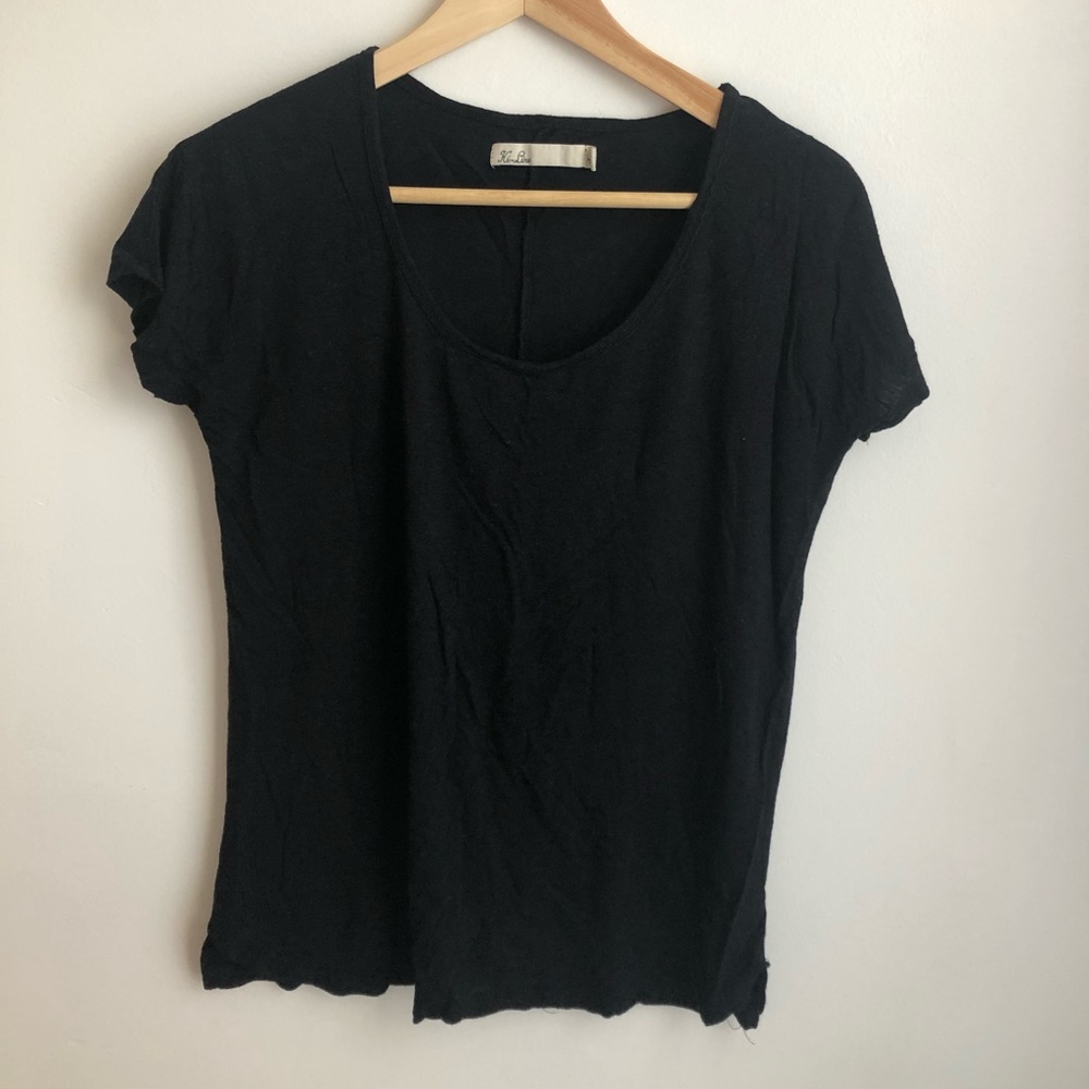 Madewell black linen tee, S